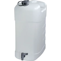Ivóvízkanna leeresztőcsappal és a fedelén kifolyócsővel, 20 liter.