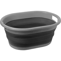 Összecsukható ruháskosár szürke/fekete