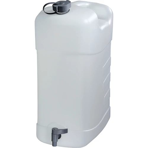 Ivóvízkanna leeresztőcsappal és a fedelén kifolyócsővel, 35 liter.