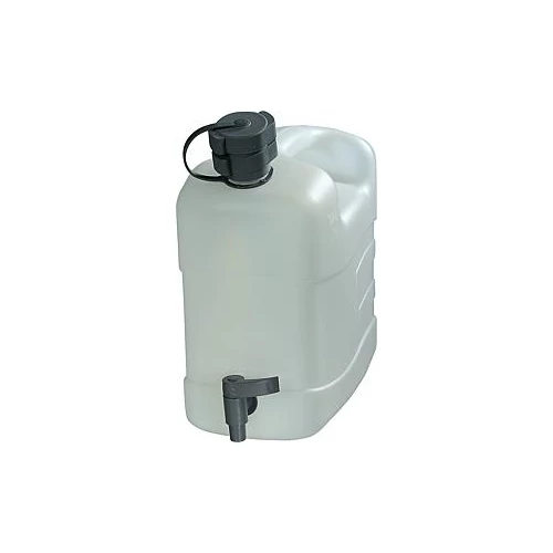 Ivóvízkanna leeresztőcsappal és a fedelén kifolyócsővel, 10 liter.